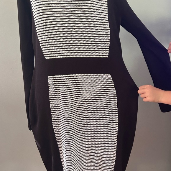 Cato Black and White Long Sleeve Dress - Picture 2 of 9